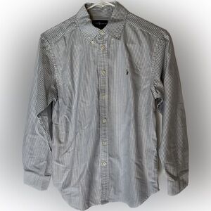 Ralph Lauren boys size 14 button up collared shirt stripes dress up Polo top